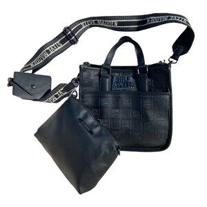 Steve Madden Black Mini Bsidra Crossbody with Card Holder & Pouch (3 Piece) NWT